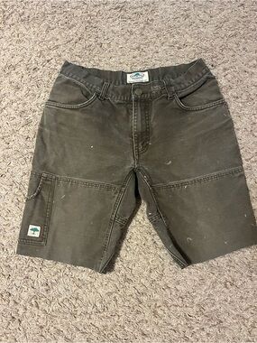 Arborwear Olive Carpenter Shorts with Utility Pocket
